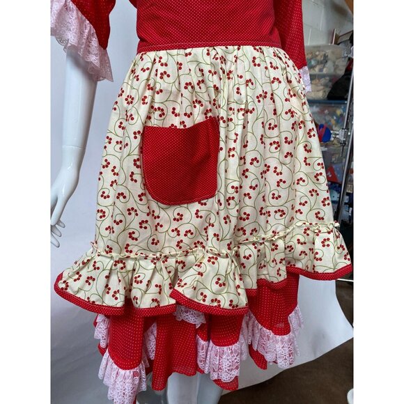Cherry Ruffled Vintage from 60's Apron - Picture 5 of 10